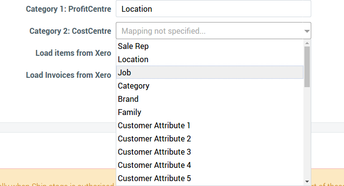 Cin7 Core and Xero tracking category mapping